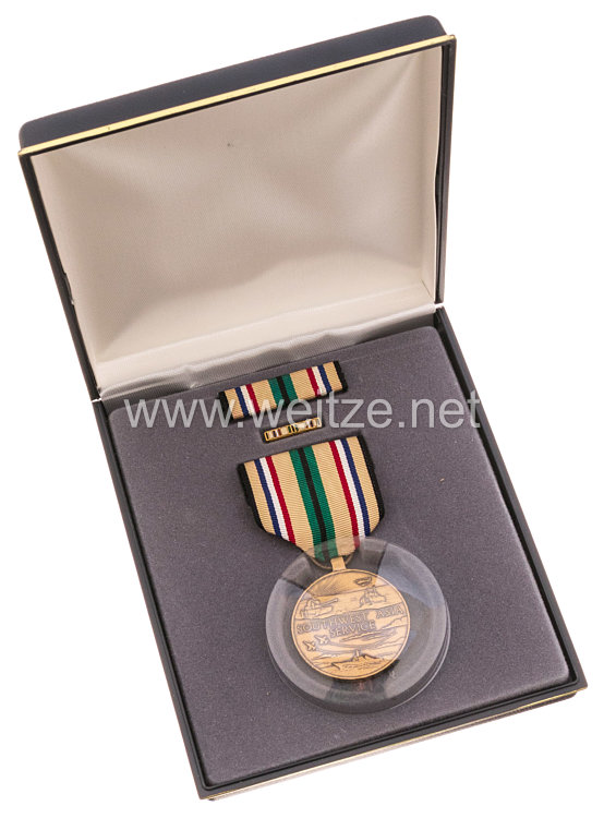 USA - South West Asia Service Medal in Case with Lapel Pin and Ribbon Bar   