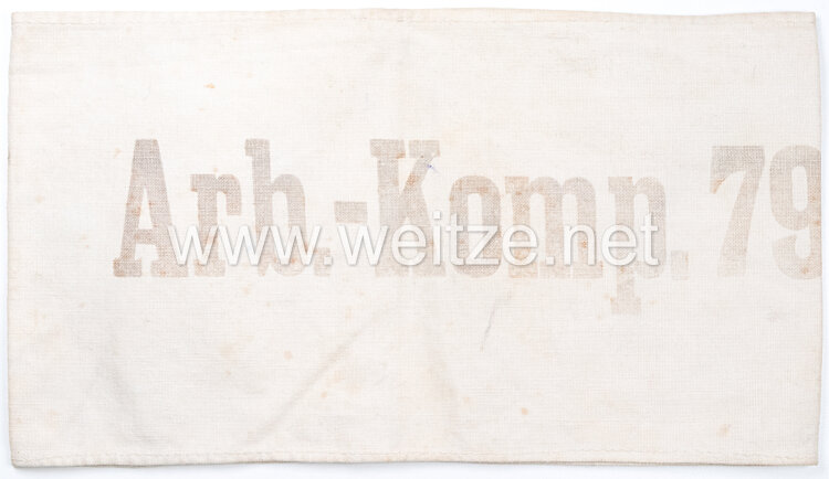1. Weltkrieg Armbinde für Kriegsgefangene "Arb-Komp 79"