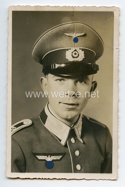 Wehrmacht Heer Portraitfoto, Soldat mit Waffenrock der Infanterie