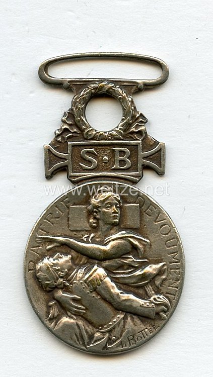 Frankreich "Médaille Société Française De Secours Aux Blessés Militaires 1864 1866" mit Verleihungsnummer "814" für "Ernest Bellanger" 