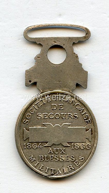 Frankreich "Médaille Société Française De Secours Aux Blessés Militaires 1864 1866" mit Verleihungsnummer "814" für "Ernest Bellanger"  Bild 2
