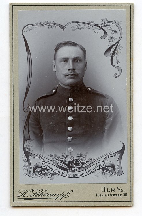 Württemberg Kabinettfoto Soldat im 9. Württembergischen Infanterie-Regiment Nr. 127