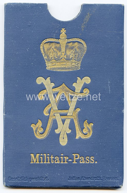 Preußen Hülle für den Militärpass Füsilier-Regiment Königin (Schleswig-Holsteinisches) Nr. 86