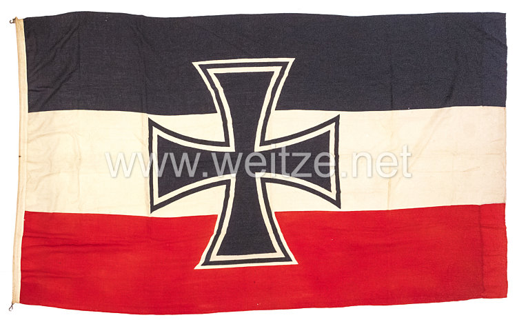 Reichsmarine / Kriegsmarine Reichskriegsflagge für die Gaffel an Kriegsschiffen 1933 - 1935