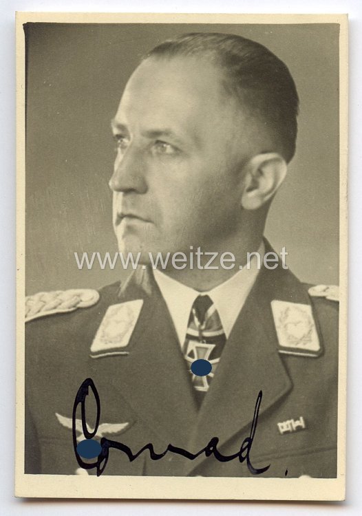 Luftwaffe - Originalunterschrift von Ritterkreuzträger Generalmajor Dipl.-Ing. Gerhard Conrad