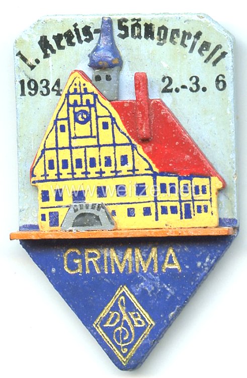 III. Reich - Deutscher Sängerbund ( DSB ) - 1. Kreis-Sängerfest 2.-3.6.1934 Grimma