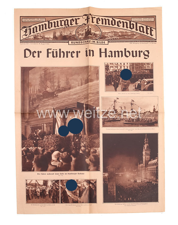 Hamburger Fremdenblatt, Nr. 227, 18. August 1934 / Der Führer in Hamburg