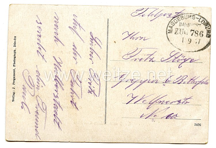 Preußen 1. Weltkrieg Postkarte "Gruß aus Alten-Grabow" Bild 2