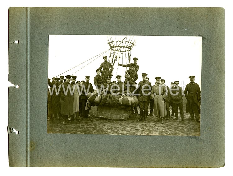Deutsches Kaiserreich Foto, Soldaten auf einem Fesselballon
