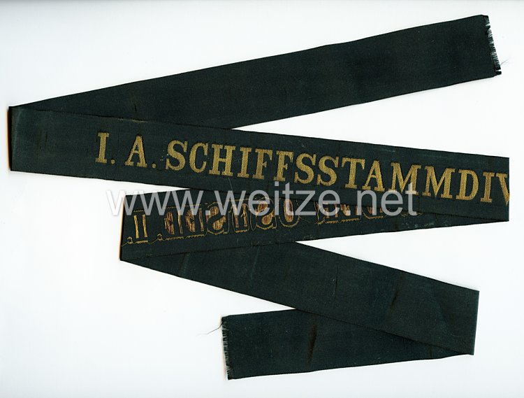 Reichsmarine Mützenband "I A Schiffstammdivision der Ostsee I A"