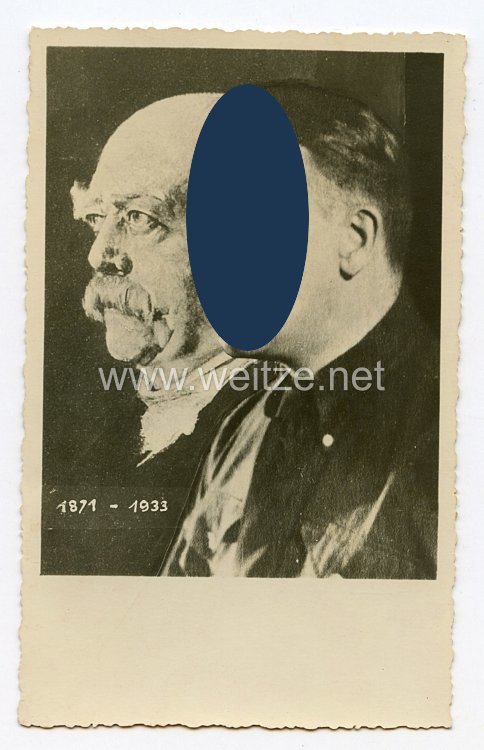 III. Reich - Propaganda-Postkarte - " Otto Bismarck - Adolf Hitler 1871-1933 "