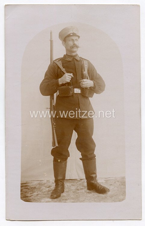 Erster Weltkrieg Fotopostkarte Soldat der Landwehr mit Marschausrüstung