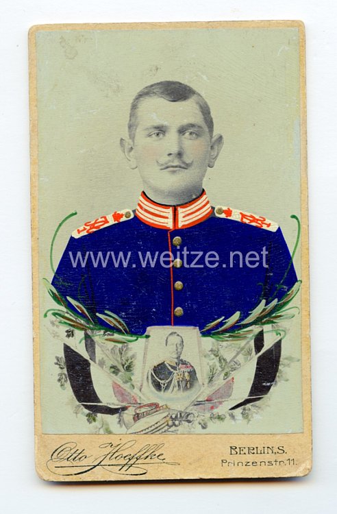 Preußen kleines Kabinettfoto eines Soldaten im Kaiser Alexander Garde-Grenadier-Regiment Nr. 1
