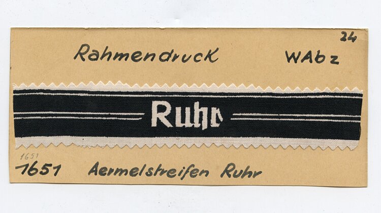 Ärmelband der Volkssturm-Abteilung "Ruhr"