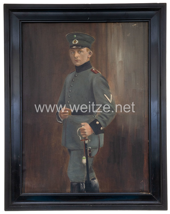 Weimarer Republik Gemälde eines sächsischen Unteroffiziers der Vorläufigen Reichswehr