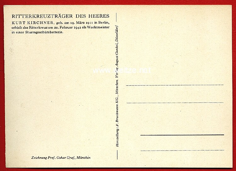 Heer - Propaganda-Postkarte von Ritterkreuzträger Kurt Kirchner Bild 2