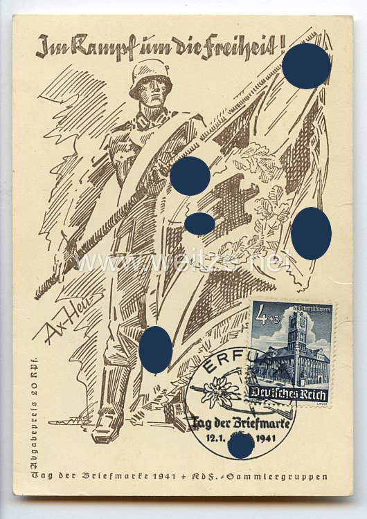 III. Reich - Propaganda-Postkarte - " Im Kampf um die Freiheit ! "