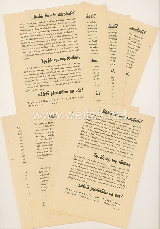 Protektorat Böhmen und Mähren - Tschechische Liga gegen den Bolschewismus - Flugblatt von 1944 Bild 2