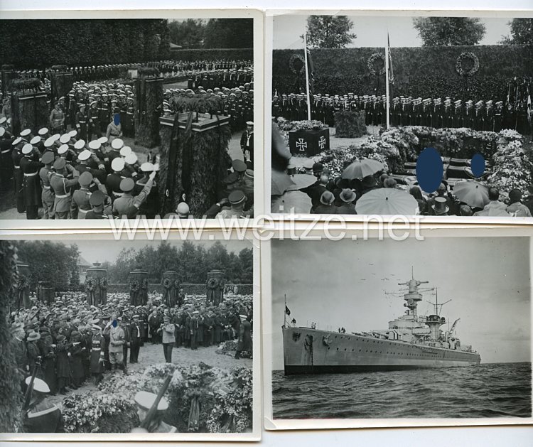 III. Reich Fotos, Adolf Hitler bei der Trauerfeier der gefallenen Soldaten vom Panzerschiff 