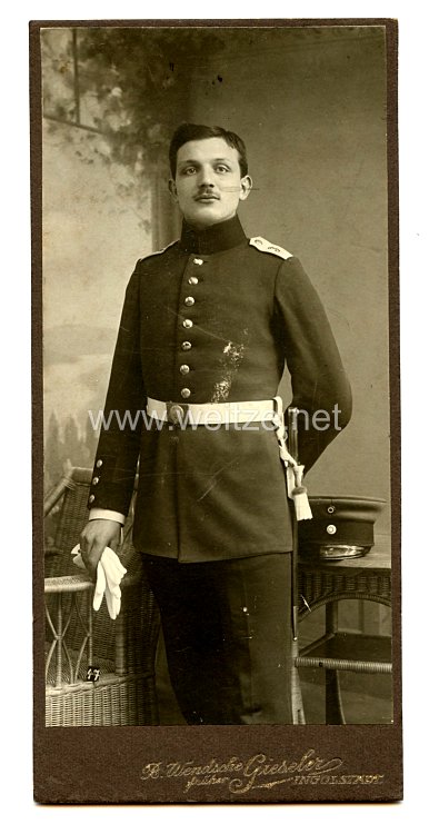 Bayern Kabinettfoto eines Soldaten im3. Fußartillerie-Regiment