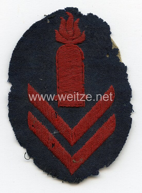 Kaiserliche Marine Ärmelabzeichen für einen Geschützführer II. Klasse der Matrosendivisionen