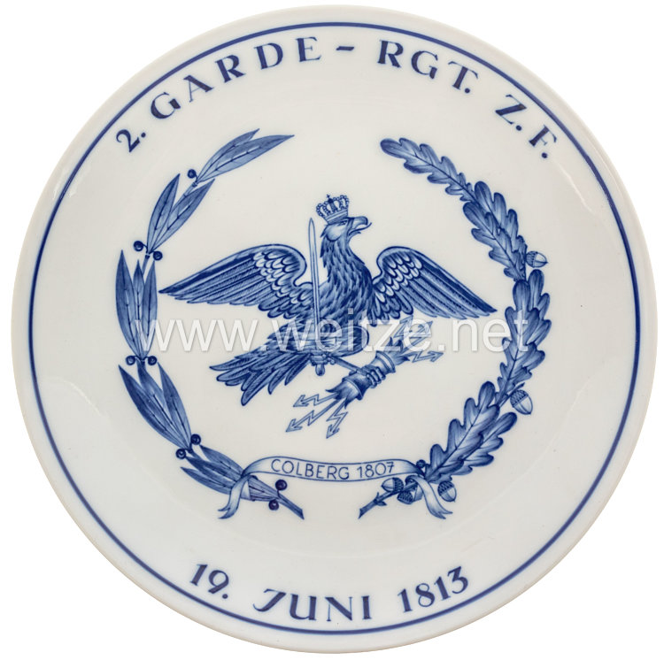 Ehrenschale aus Meißner Porzellan des königlich preußischen "2.Garde-Rgt. zu Fuß"