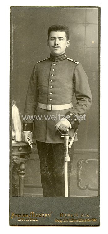 Preußen Kabinettfoto Gefreiter im 1. Garde-Feldartillerie-Regiment, fahrende Abteilung