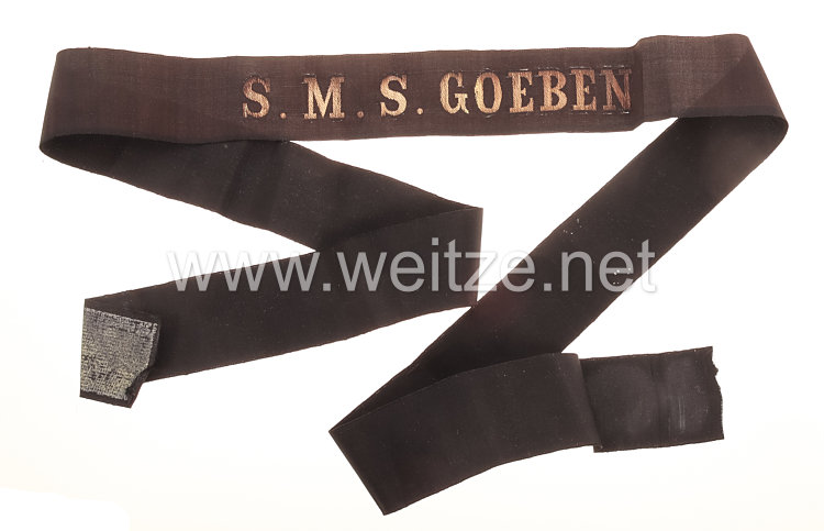 Kaiserliche Marine 1. Weltkrieg Mützenband "S.M.S. Goeben"
