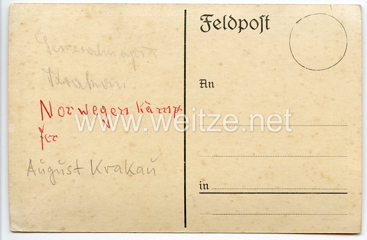 Heer - Originalunterschrift von Ritterkreuzträger Generalmajor August Krakau, Kommandeur der 7. Gebirgs-Division Bild 2