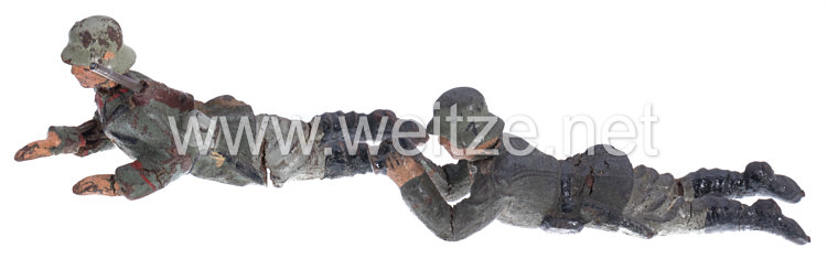 Lineol - Heer 2 Soldaten als SMG-Gewehrführer und in Reserve liegend Bild 2
