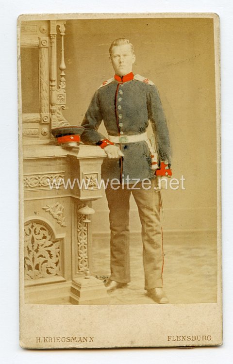 Preußen kleines Kabinettfoto eines Soldaten im Infanterie-Regiment von Manstein (Schleswigsches) Nr. 84