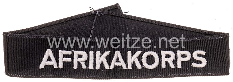 Wehrmacht Heer Ärmelband "Afrikakorps", Ausführung für Offiziere der Panzerwaffe