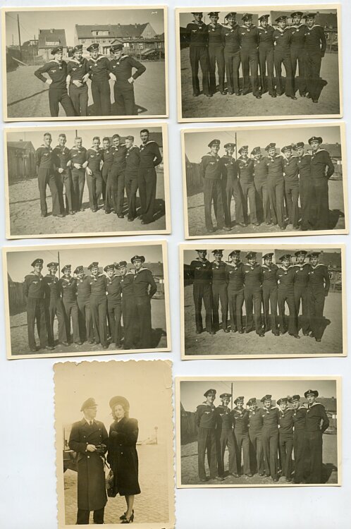 Foto, Gruppenfotos von Angehörigen der Kriegsmarine