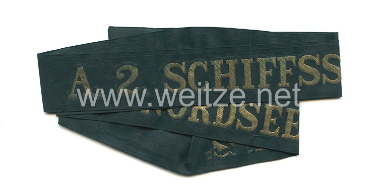 Reichsmarine Mützenband "A.2 Schiffsstammdivision der Nordsee A.2"