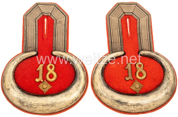 Preußen Paar Epauletten für einen Oberleutnant im Samländischen Pionier-Bataillon Nr. 18