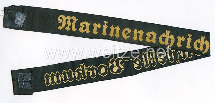 Kriegsmarine Mützenband "Marinenachrichtenstelle Borkum"