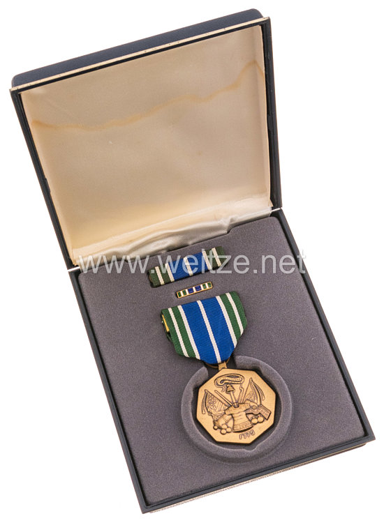 USA Military Achievement Medal in Case with Lapel Pin and Ribbon Bar