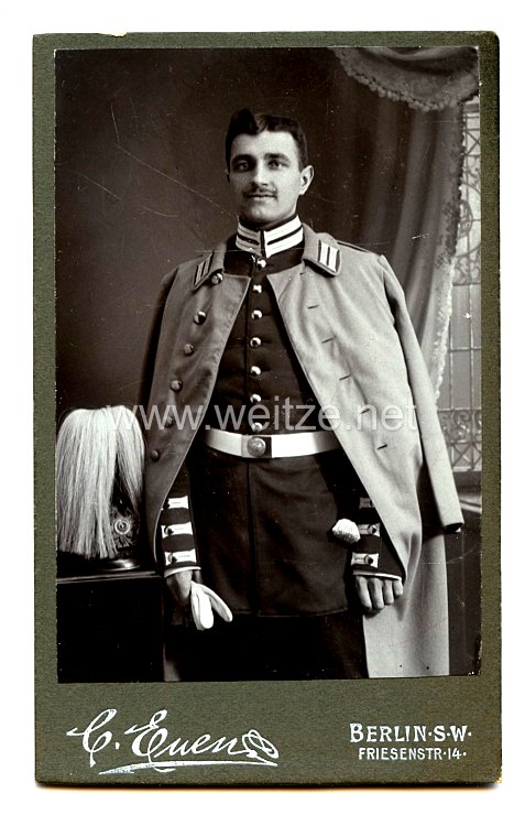 Preußen Kabinettfoto Soldat im Kaiser Alexander Garde-Grenadier-Regiment Nr. 1
