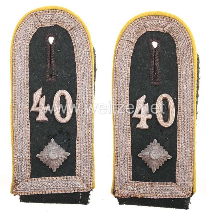 Wehrmacht Heer Paar Schulterstücke für einen Feldwebel der Nachrichten-Abteilung Nr. 40