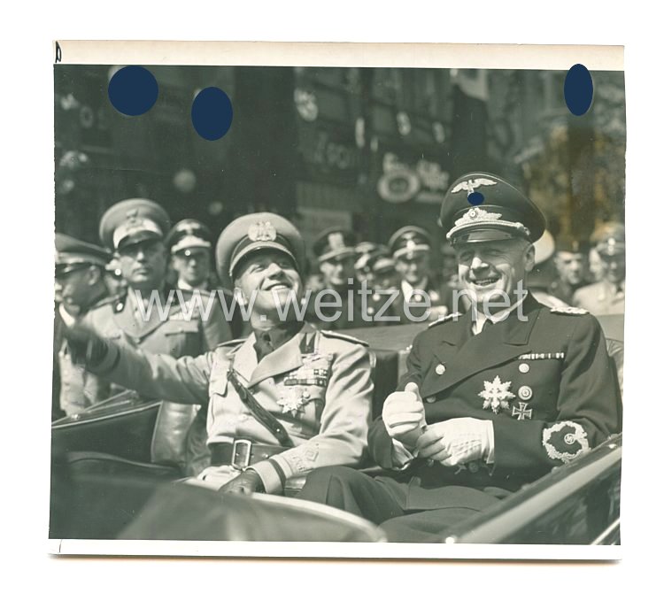 3. Reich Pressefoto: Außenminister Graf Ciano und Von Ribbentrop im Auto 