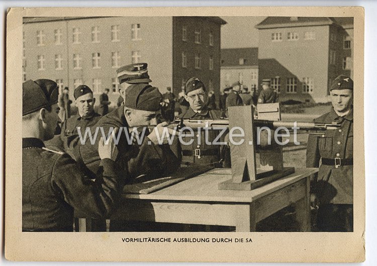 III. Reich - Propaganda-Postkarte - " Vormilitärische Ausbildung durch die SA "