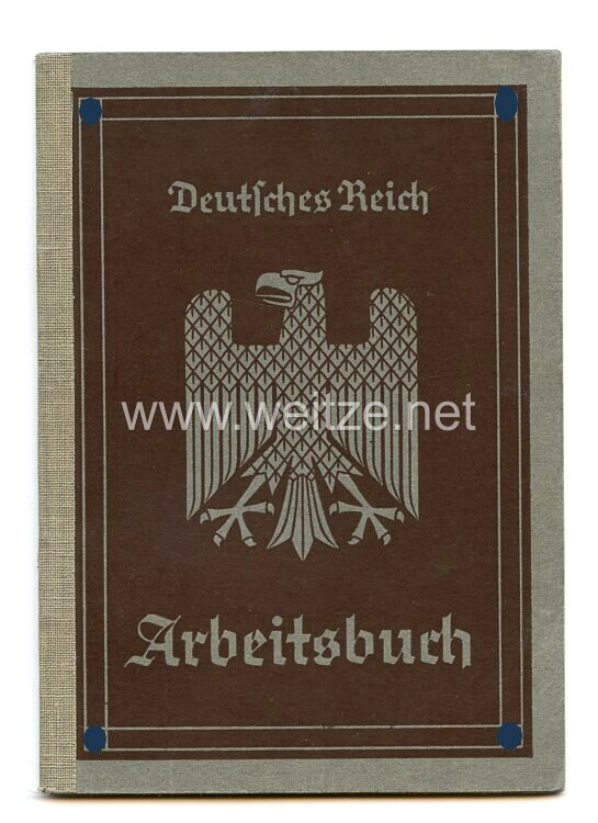 Deutsches Reich - Arbeitsbuch 1. Modell für eine Stenografin Angestellt beim Reichsführer SS Hauptamt Verwaltung und Wirtschaft 