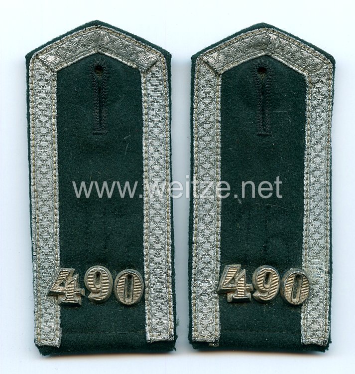 Wehrmacht Heer Paar Schulterklappen für einen Unteroffizier im Infanterie Rgt.490