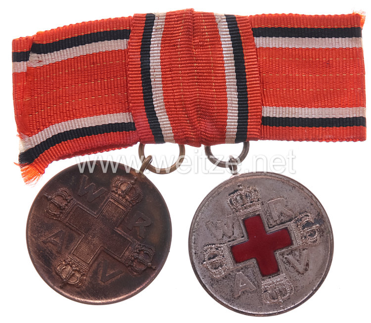 Preussen Rot Kreuz Medaille 2. und 3. Klasse für eine Krankenschwester.
