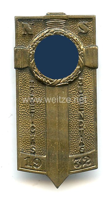 1. N.S. Reichsjugendtag 1932 in Potsdam Abzeichen für Besucher in Bronze