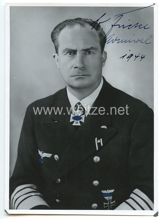 Kriegsmarine - Originalunterschrift von Ritterkreuzträger Admiral Kurt Fricke