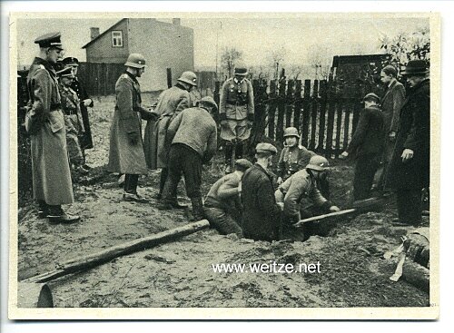 SS / Polizei - Propaganda-Postkarte - KWHW-1939/40 - Bilder vom Einsatz unserer Polizei im Osten