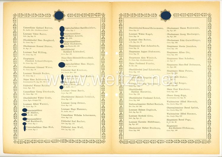 Verleihungsliste für das Deutsche Kreuz in Gold - Juni 1944 Bild 2