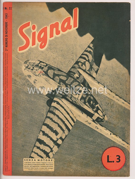 Signal - Sonderausgabe der " Berliner Illustrierten Zeitung " - Jahrgang 1943 Heft Nr. I 22 ( italienisch ) 