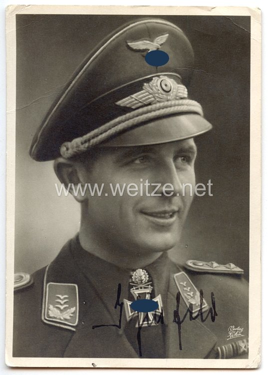 Luftwaffe - Originalunterschrift von Ritterkreuzträger Hauptmann Herbert Ihlefeld